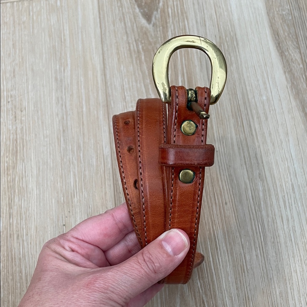 Blue Ridge Mountain Belts Brown Leather Belt with Brass Buckle size Small